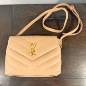Yves Saint Laurent Beige Quilted Crossbody Bag